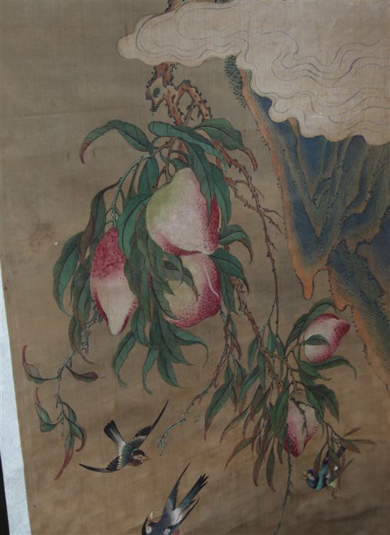 Two 19th century Chinese scroll paintings of eagles,